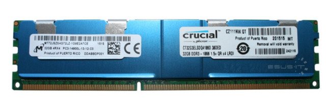 Pamięć RAM 1x 32GB Micron ECC LOAD REDUCED DDR3  1866MHz PC3-14900 LRDIMM | MT72JSZS4G72LZ-1G9 