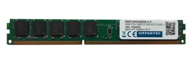 Pamięć RAM 1x 8GB HYPERTEC ECC UNBUFFERED DDR3  1600MHz PC3-12800 UDIMM | MEM128008GBDE-VLP